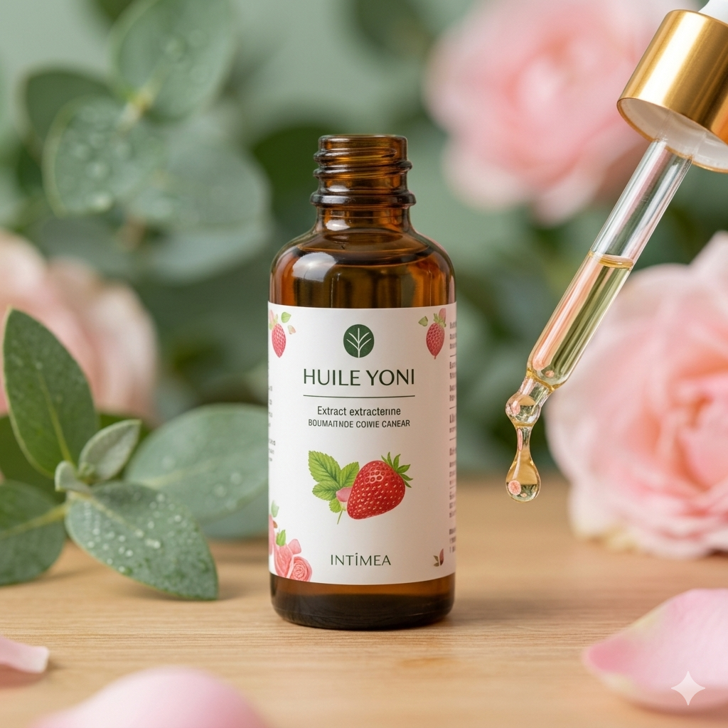 Huile Yoni Naturelle Rose & Fraise — Équilibre & Douceur Intime — Intimea