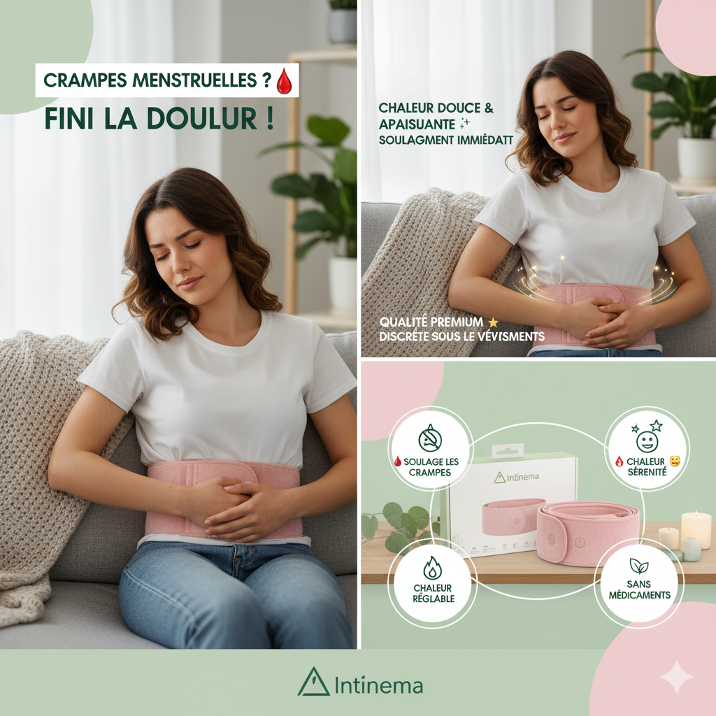 Ceinture Chauffante Anti-Crampes Menstruelles — Soulagement Immédiat — Intimea